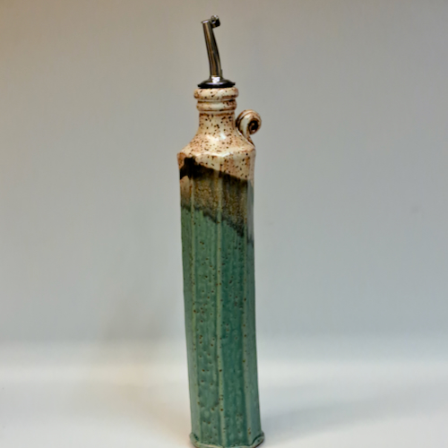 #230746 Oil & Vinegar Cruet Green/Tan/Blk $24.50 at Hunter Wolff Gallery